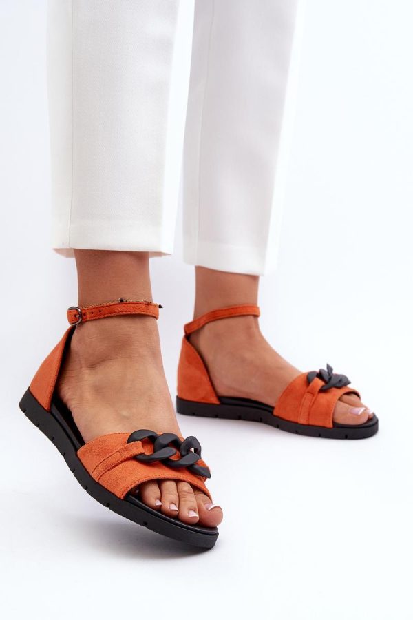 Orange Sandals in Sandals & Flip-Flops For Women with Fabric, Footbed and Platform Height