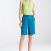 1029925.jpg Blue Shorts in Shorts For Women, Crop Pants with Cotton, Len and Viscose