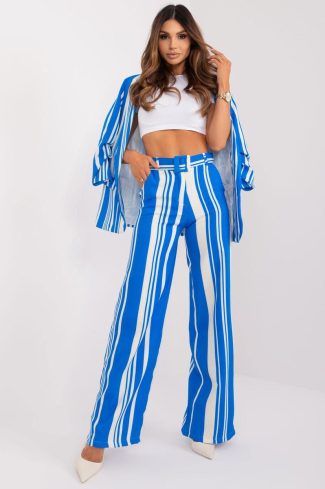 1030039 Blue Women Trousers in Pants, Trousers, Shorts with Spandex and Polyester