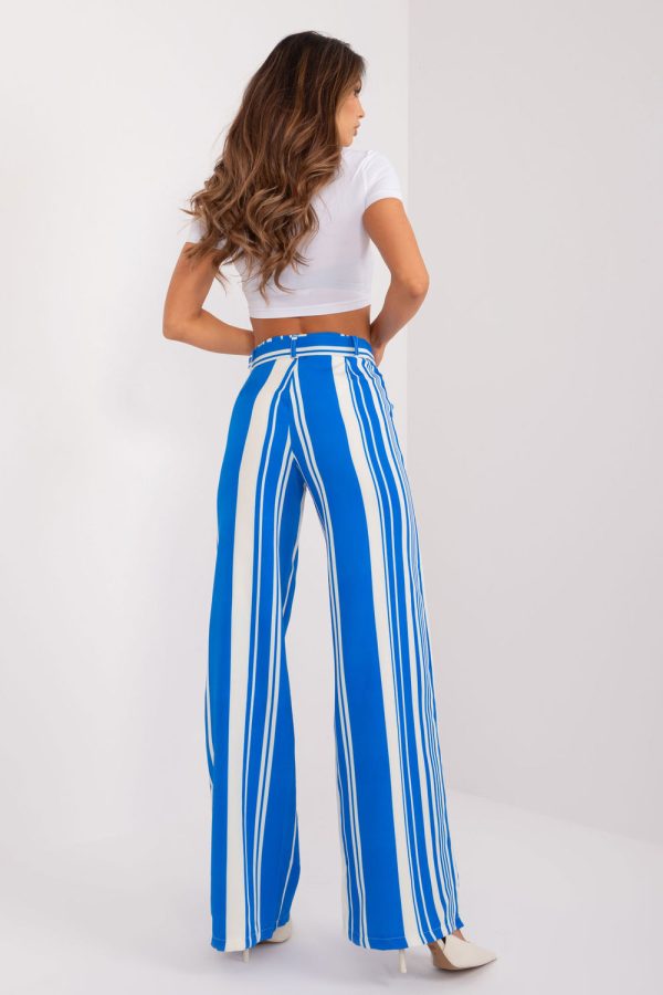 Blue Women Trousers in Pants, Trousers, Shorts with Spandex and Polyester