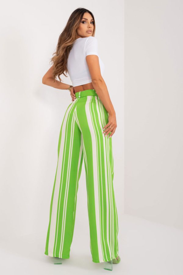 Green Women Trousers in Pants, Trousers, Shorts with Spandex and Polyester