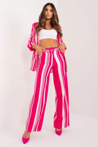 1030048 Pink Women Trousers in Pants, Trousers, Shorts with Spandex and Polyester