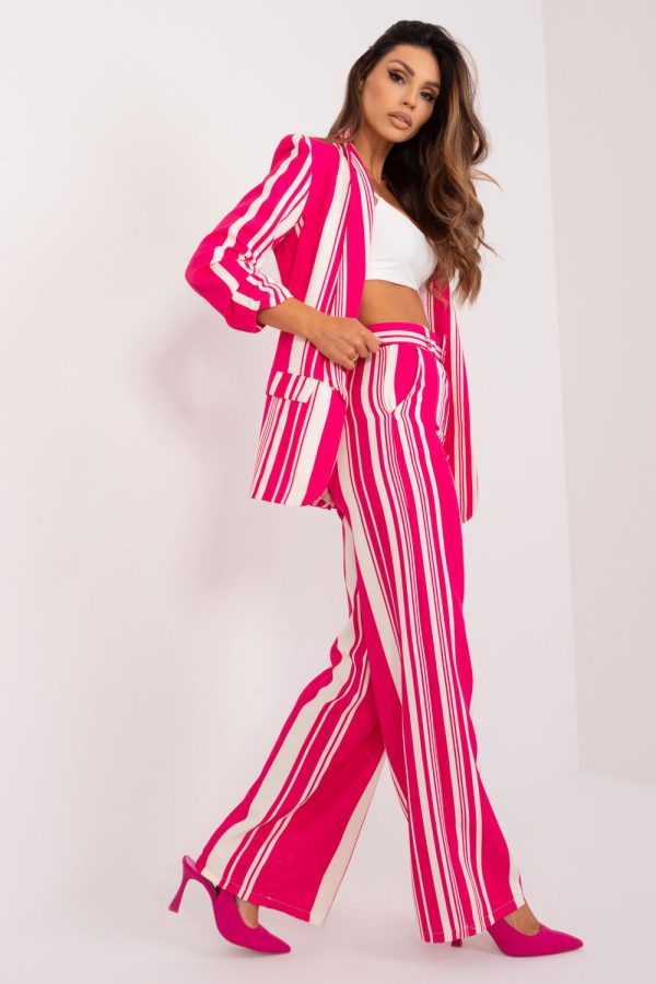 Pink Women Trousers in Pants, Trousers, Shorts with Spandex and Polyester
