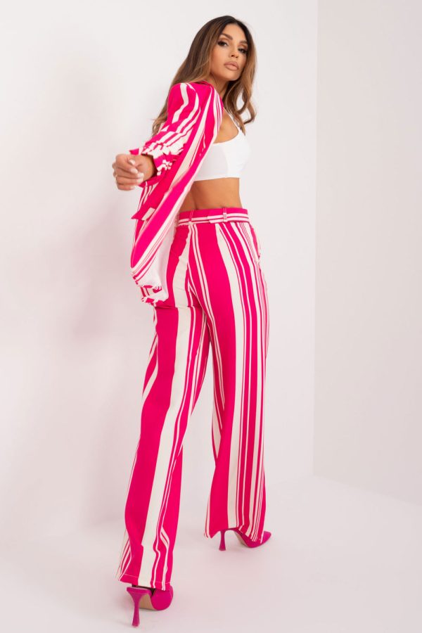Pink Women Trousers in Pants, Trousers, Shorts with Spandex and Polyester