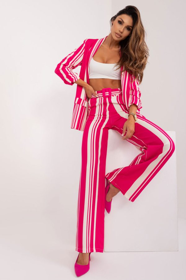 Pink Women Trousers in Pants, Trousers, Shorts with Spandex and Polyester