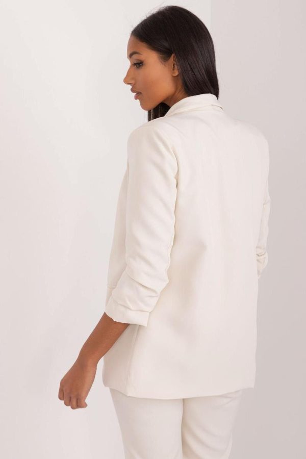 Beige Jacket in Jackets, Vests For Women with Spandex and Polyester