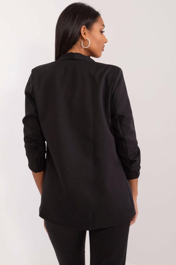 Black Jacket in Jackets, Vests For Women with Spandex and Polyester