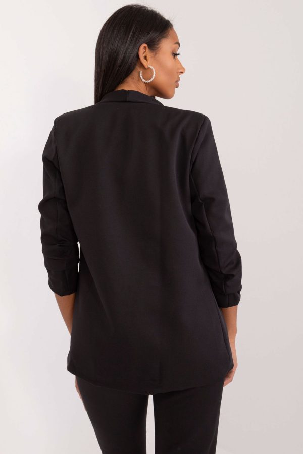 Black Jacket in Jackets, Vests For Women with Spandex and Polyester