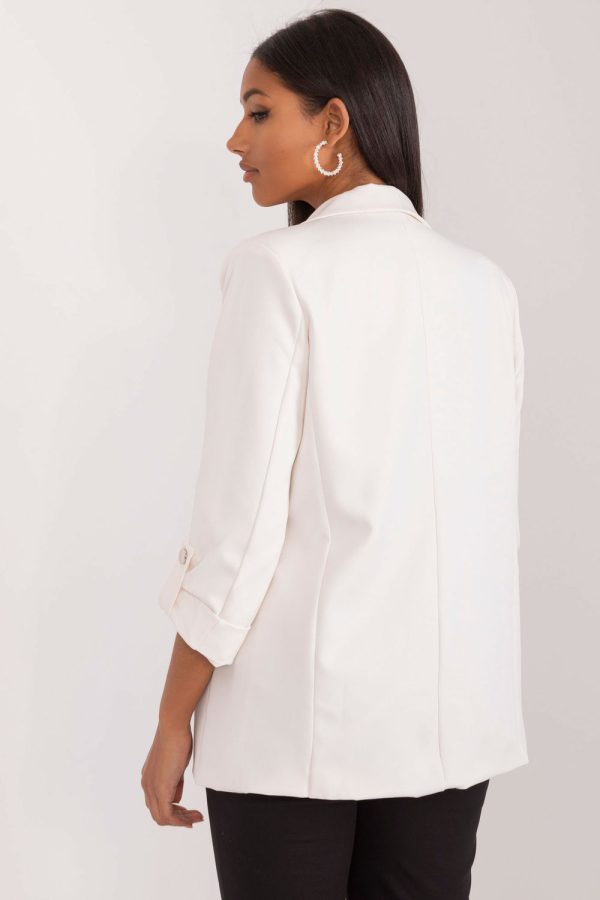 Beige Jacket in Jackets, Vests For Women with Spandex and Polyester