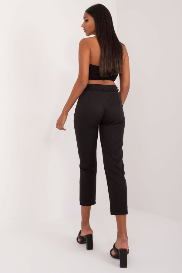 Black Women Trousers in Pants, Trousers, Shorts with Spandex and Polyester
