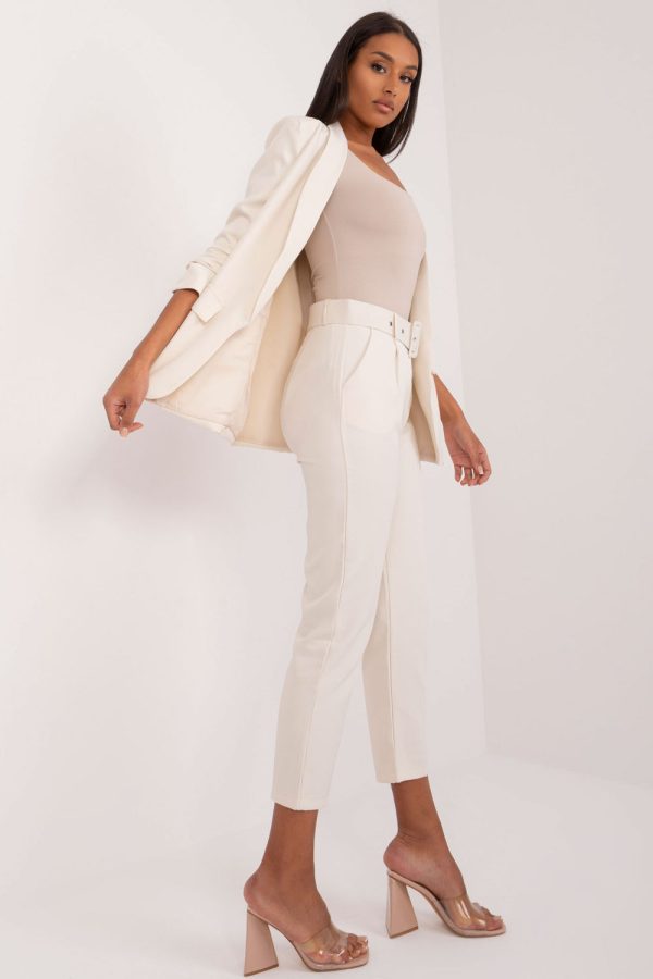 Beige Women Trousers in Pants, Trousers, Shorts with Spandex and Polyester