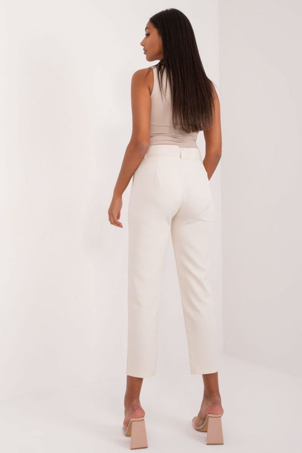 Beige Women Trousers in Pants, Trousers, Shorts with Spandex and Polyester