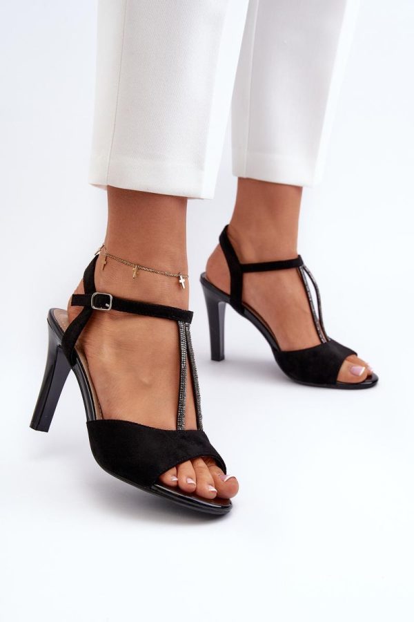 black Heel sandals model 197092 Step in style