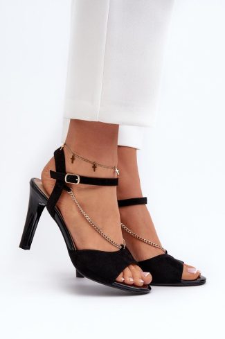 black Heel sandals model 197093 Step in style
