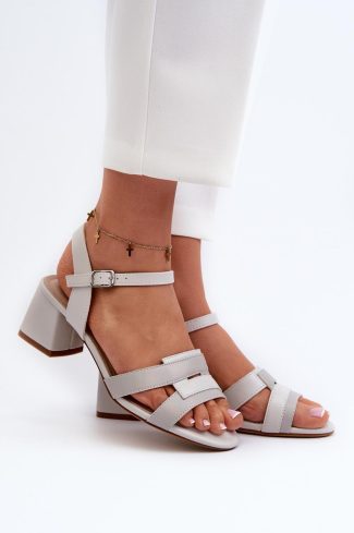 1030221.jpg Grey Heel Sandals in Sandals & Flip-Flops For Women with Fabric, Footbed and Heel Height