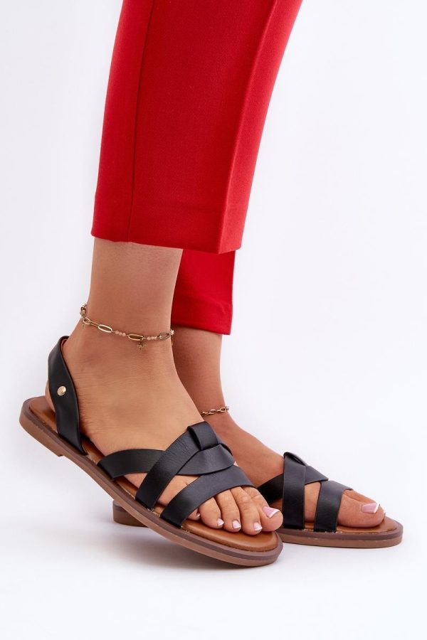 Black Sandals in Sandals & Flip-Flops For Women with Fabric and Footbed