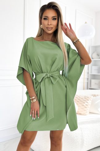 Green Daydress in Day Dresses with Spandex and Polyester