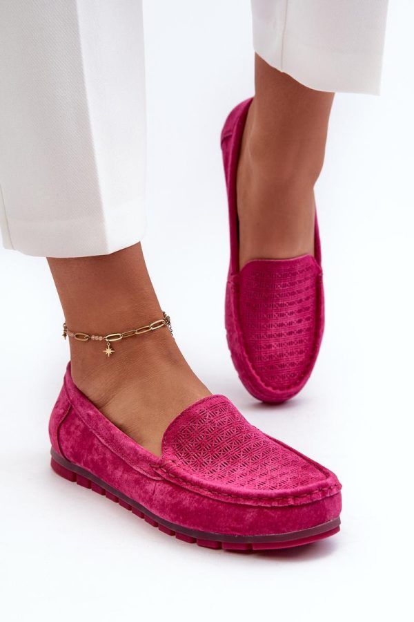 Pink Mocassin in Moccasins, Loafers with Fabric, Footbed and Upper Height