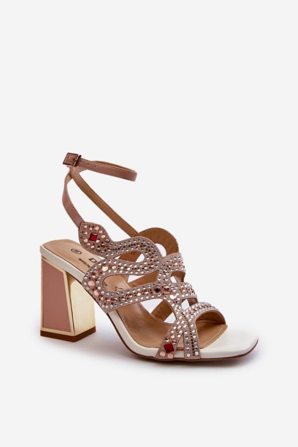 Pink Heel Sandals in Sandals & Flip-Flops For Women with Fabric, Footbed and Heel Height