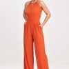 Orange Suit in Playsuits For Women with Polyester