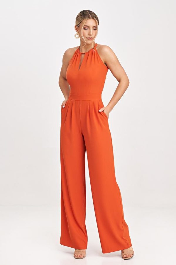 Orange Suit in Playsuits For Women with Polyester