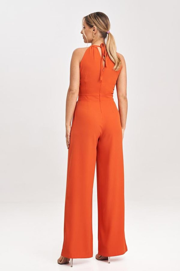 Orange Suit in Playsuits For Women with Polyester
