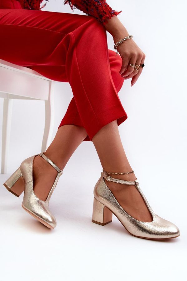 yellow Block heel pumps model 197241 Step in style