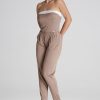 Beige Suit in Playsuits For Women with Spandex and Polyester