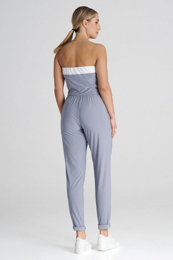 Grey Suit in Playsuits For Women with Spandex and Polyester