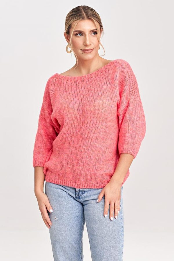 Pink Jumper in Sweaters, Pullovers, Jumpers, Turtlenecks, Boleros, Shrugs with Acrylic, Nylon, Polyester and Wool