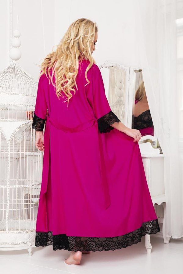 Violet Long Bathrobe in Dressing Gowns, Bathrobes For Women with Spandex and Polyester