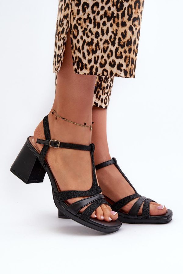 black Heel sandals model 197573 Step in style