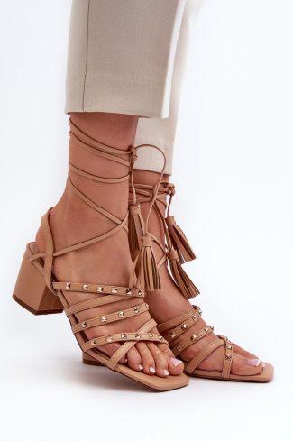 Brown Heel Sandals in Sandals & Flip-Flops For Women with Fabric, Footbed and Heel Height