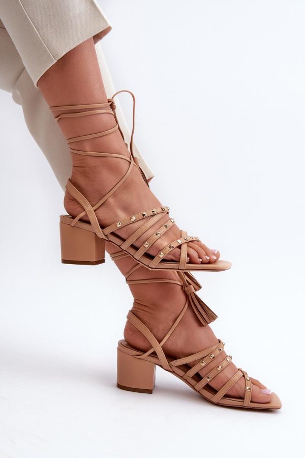 Brown Heel Sandals in Sandals & Flip-Flops For Women with Fabric, Footbed and Heel Height