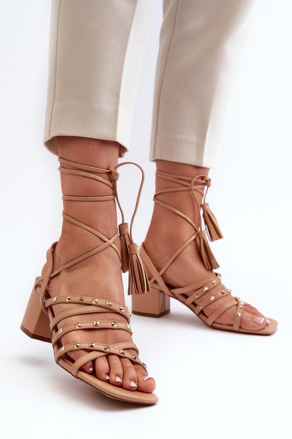 Brown Heel Sandals in Sandals & Flip-Flops For Women with Fabric, Footbed and Heel Height