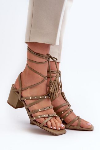 Green Heel Sandals in Sandals & Flip-Flops For Women with Fabric, Footbed and Heel Height