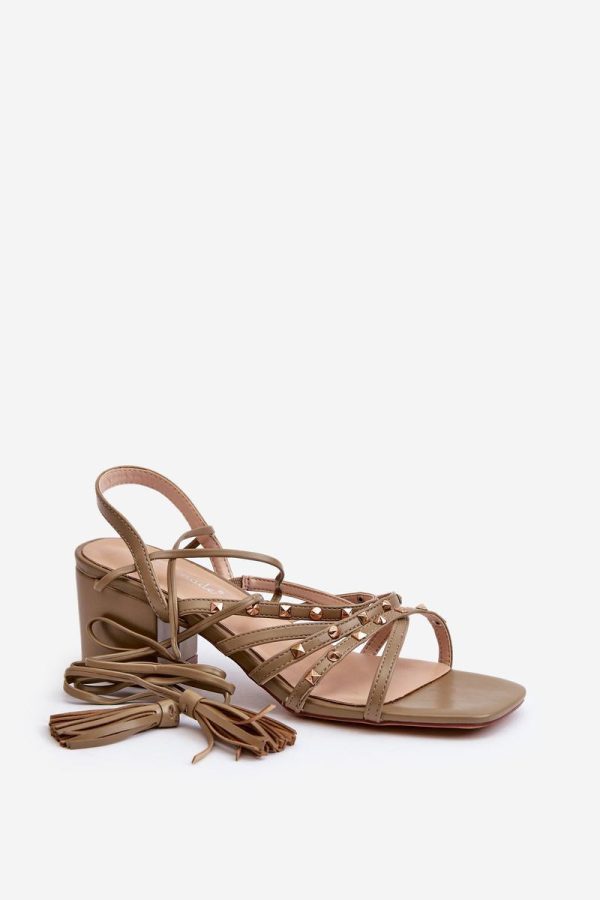 Green Heel Sandals in Sandals & Flip-Flops For Women with Fabric, Footbed and Heel Height