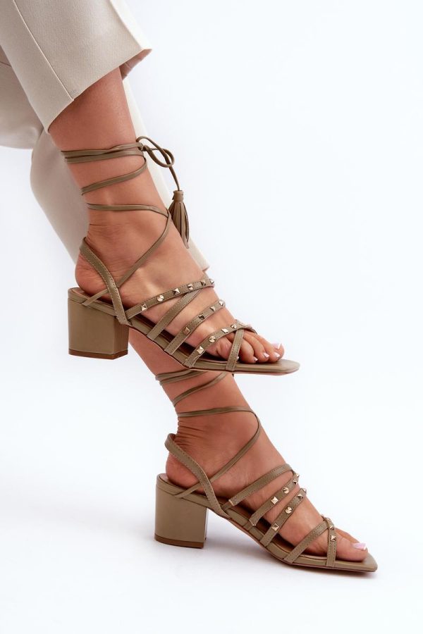 Green Heel Sandals in Sandals & Flip-Flops For Women with Fabric, Footbed and Heel Height