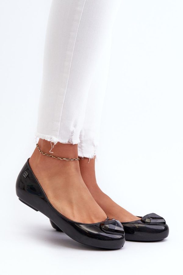Black Ballet Flats in Ballet Flats, Ballet Pumps For Women with Fabric, Footbed and Upper Height