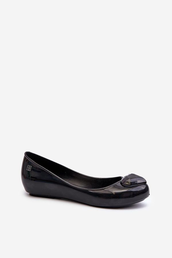 Black Ballet Flats in Ballet Flats, Ballet Pumps For Women with Fabric, Footbed and Upper Height