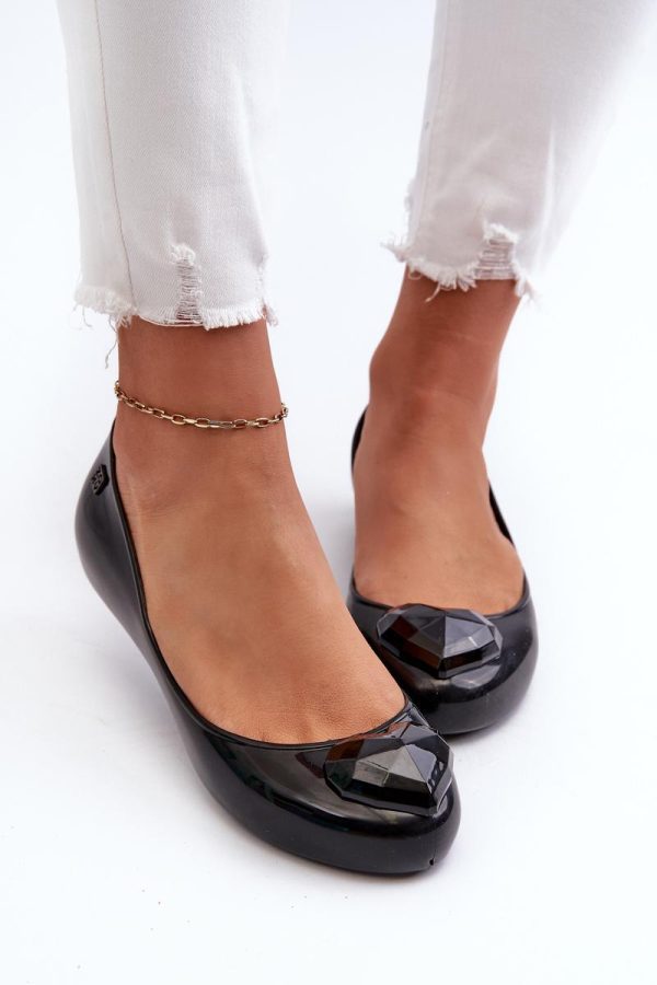 Black Ballet Flats in Ballet Flats, Ballet Pumps For Women with Fabric, Footbed and Upper Height
