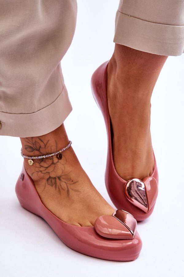 Pink Ballet Flats in Ballet Flats, Ballet Pumps For Women with Fabric, Footbed, Upper Height and Sole Height