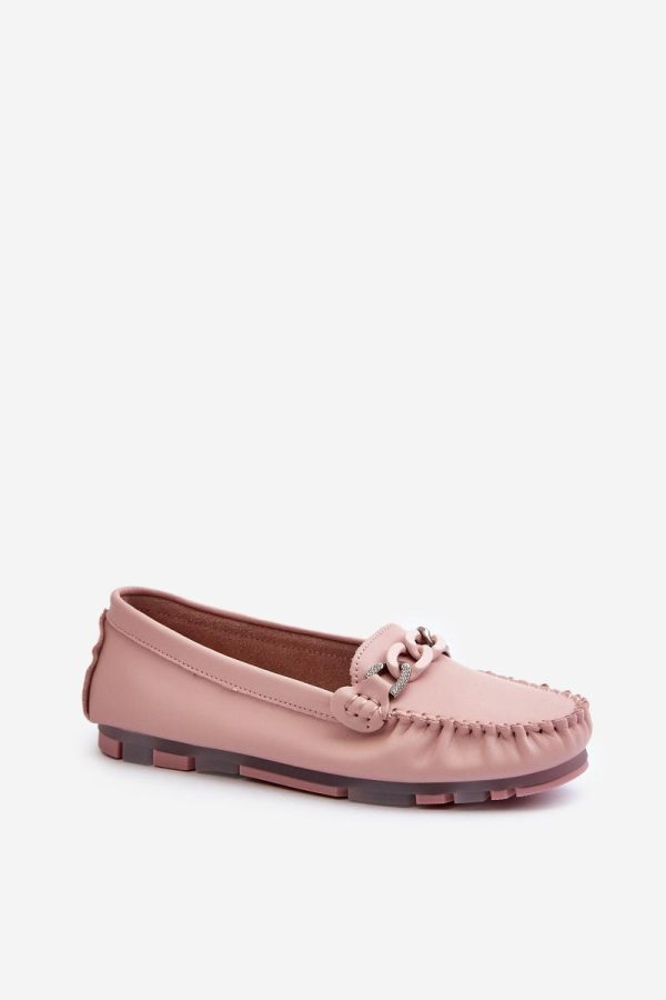 Pink Mocassin in Moccasins, Loafers with Fabric, Footbed and Upper Height