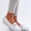 White Mocassin in Moccasins, Loafers with Fabric, Footbed and Upper Height