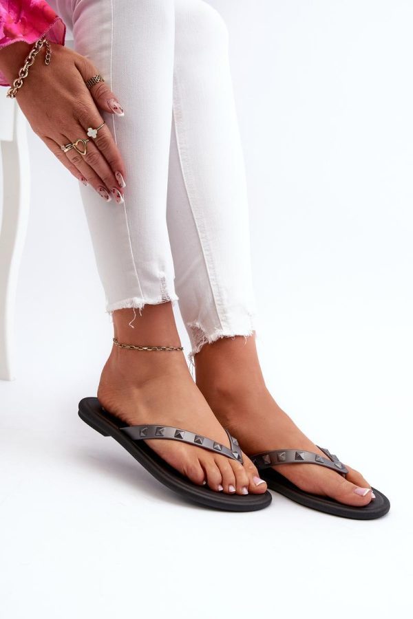 grey Japanese flip-flops model 197612 Step in style