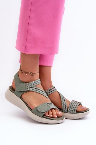 Green Buskin in Sandals & Flip-Flops For Women with Fabric, Footbed and Heel Height