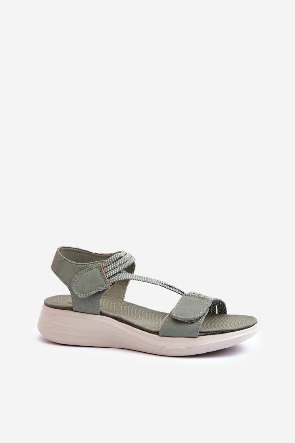 Green Buskin in Sandals & Flip-Flops For Women with Fabric, Footbed and Heel Height