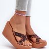 Brown Flip-flops in Sandals & Flip-Flops For Women with Fabric, Footbed, Heel Height and Platform Height