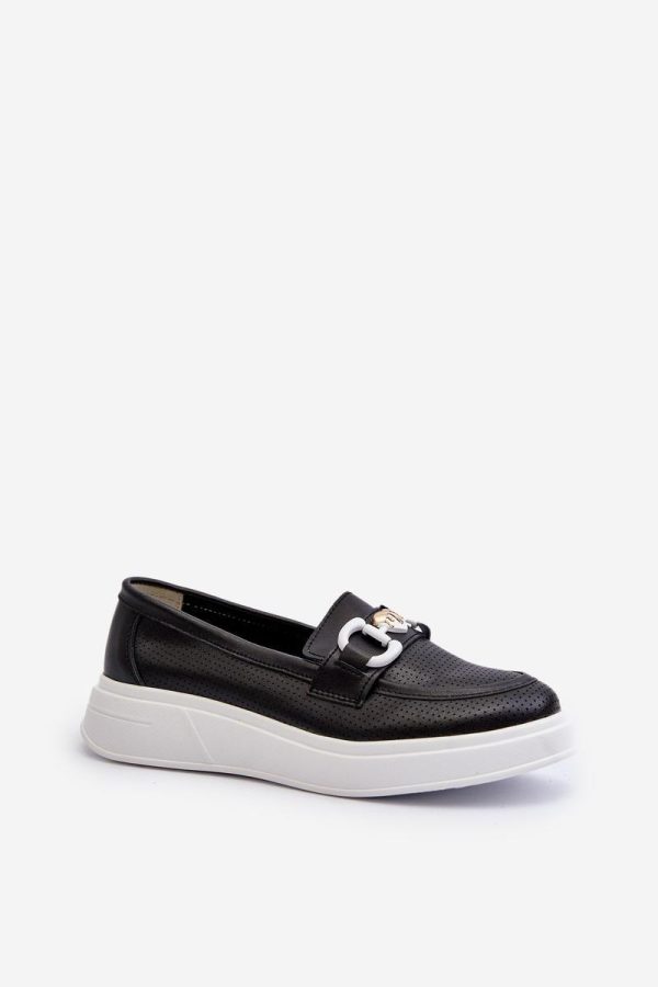 Black Mocassin in Moccasins, Loafers with Fabric, Footbed, Upper Height, Heel Height and Platform Height