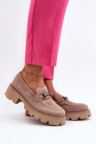 1032416.jpg Beige Mocassin in Moccasins, Loafers with Fabric, Footbed, Upper Height, Heel Height and Platform Height